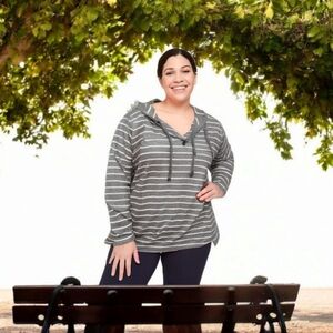 Women's Livi Hoodie, Gray & Pink, Size 26/28